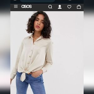 River Island satin tie front blouse size 12